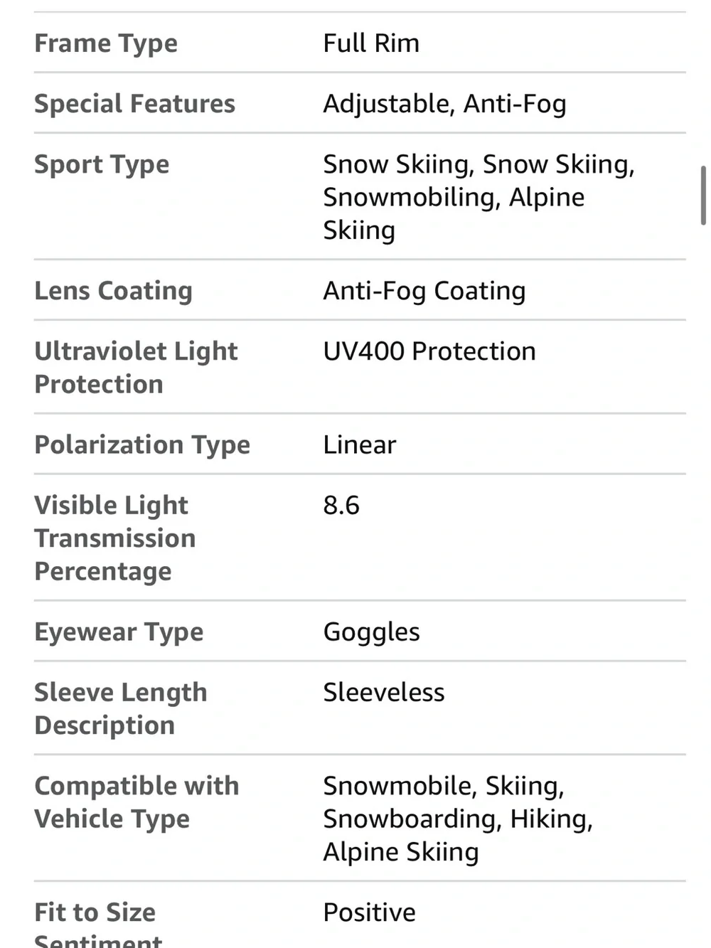 Black Ski & Snow Goggles with Mirrored Lens